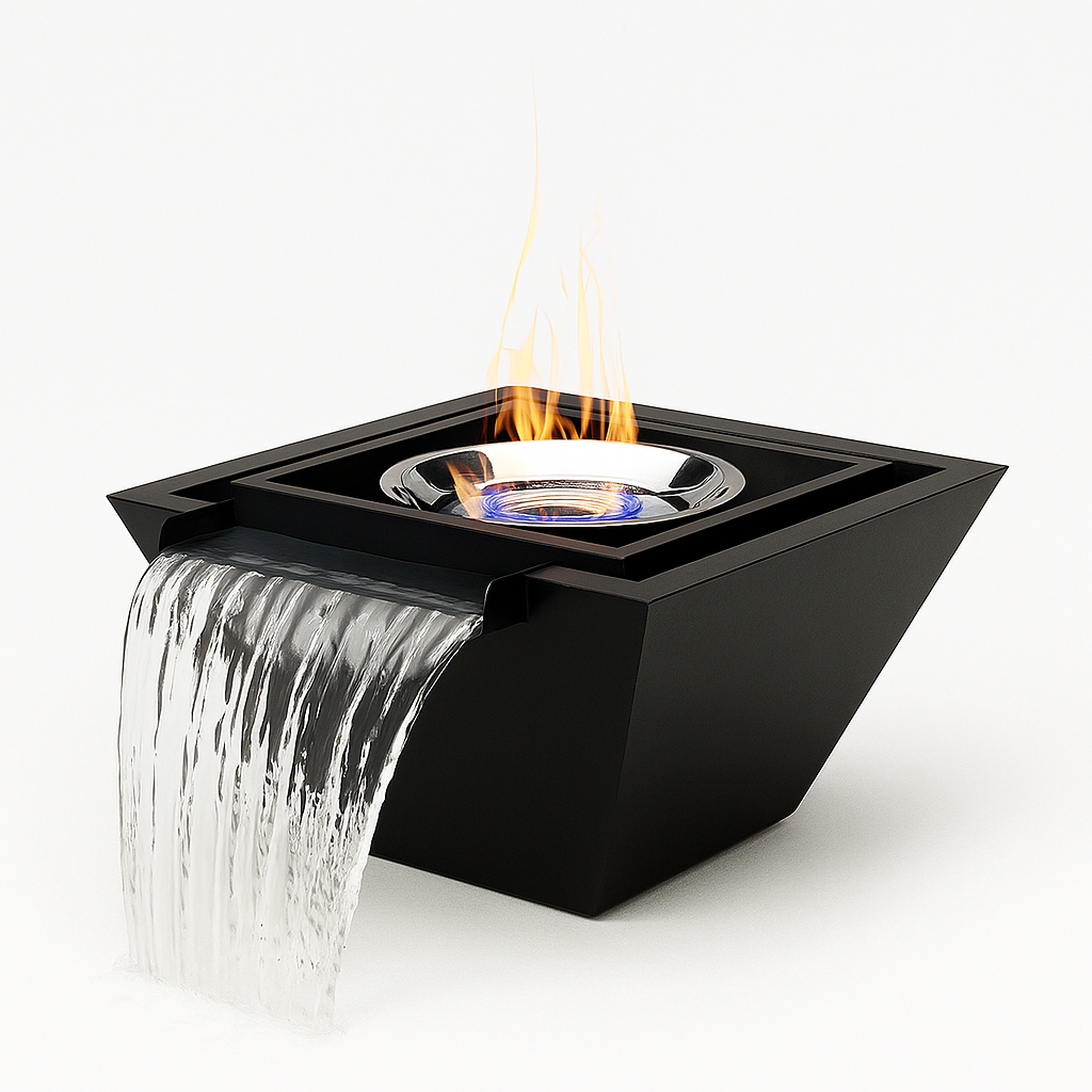 Obsidian Works Onyx Fall 30" Fire & Water Fountain